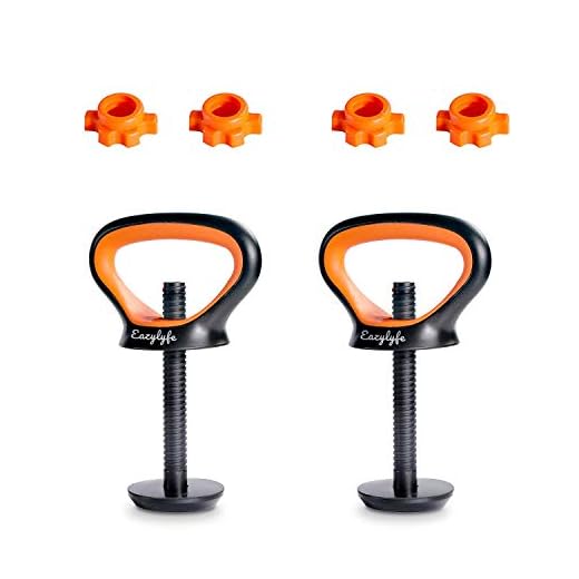 Eazylyfe Adjustable Kettlebell Handle,Dumbbell Handles,2-in-1 Push Up Bar and Kettlebell-with Strength Training and Core Fitness at Home or Gym for Men and Women - Compatible with All Dumbbells.