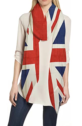 Lina & Lily Patriotic Flag Print Womens Scarf Shawl Wrap Lightweight (UK - red white blue)
