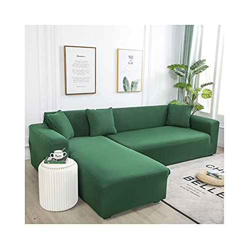 Housse de sofa 3 places et 4 places vert uni au fini impeccable