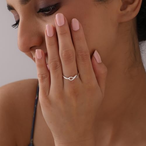 Image of TRUESILVER ACPL 925 Sterling Silver Personalized Rings for Women | Customized Engraved Name Ring for Womens | Customized Name Jewelry for Wedding Anniversary Birthday