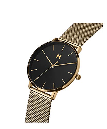 MVMT Legacy Qtz Basic Analog Slim Black Round Dial Men's Watch, Ionic Plated Gold Stainless Steel Material, Gold Band - 28000091-D - Image 2