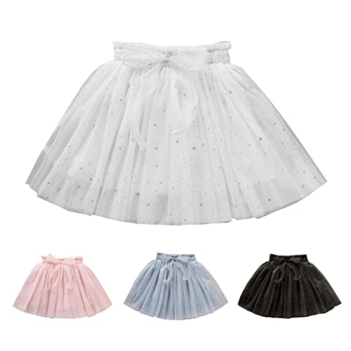 RNTOP Baby Girls Layered Tutu Skirt Toddler Girls Paillette Tulle Tutus Soft Fluffy Princess Skirts Dance (Grey, 7-8 Years)