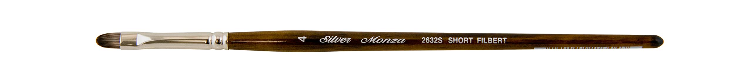 Silver Brush Limited 2632S-4 Monza Professional Short Filbert Brush, Synthetic Mongoose Filament Acrylic And Oil Paint Brush, Size 4, Short Handle