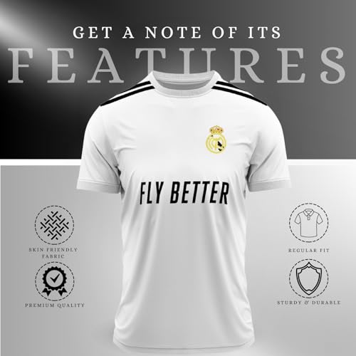 Image of Sports Soccer Football Jersey Regular Fit Half Sleeve Round Neck T-Shirt for Kids, Boys & Men