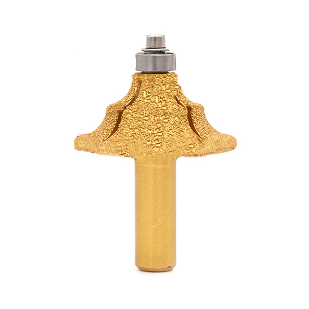 BE-TOOL Electroplated Diamond Stone Marble Grinding Edge Router Bit, 1/2'' Shank Woodworking Milling Cutter Tool for Marble Granite (1 Pcs, 16)