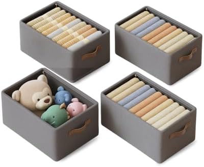 Kit 4 Cestos Organizadores, Caixas de Armazenamento Empilháveis C...