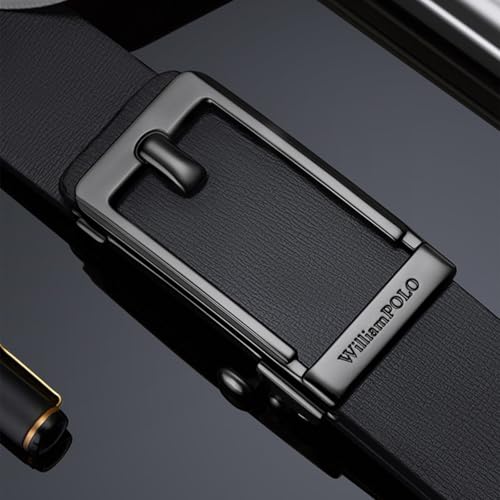 110/120/130cm Genuine Leather Belt For Men With Automatic Clasp Detail Adjustable Waist Cincher Waistband3