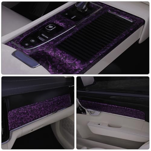 Image of Lypumso Forged Carbon Fiber Vinyl Wrap, Matte Purple Vinyl Film Roll with Bubble Free Air Release Technology, Premium Self Adhesive Automotive DIY Sticker for Car Interior Exterior (1ft x 5ft)