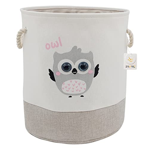 Znvmi Kinder Aufbewahrungskorb Groß Faltbare Wäschekorb Wäschesammler Verdickte Stoff Aufbewahrungsbox zur Lagerung Kleidung Spielzeug im Kinderzimmer - Owl Cover