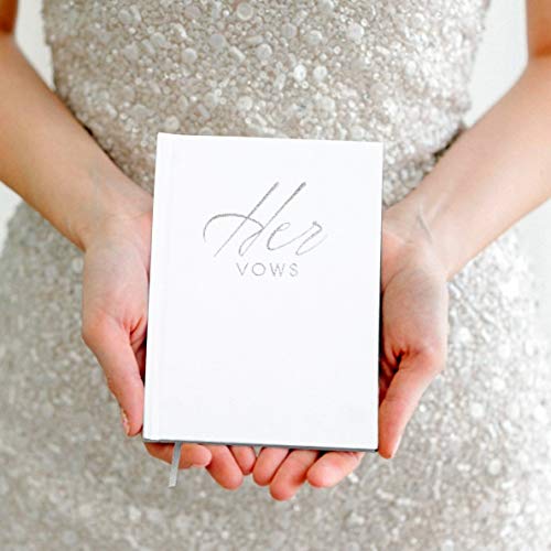 Wedding Vow Book Keepsakes (2 Book Set, His & Hers) Linen Hardcover - Bonus Wedding Day Cards - Vow Renewal - Bridal Shower Gifts - Booklet - Journal - Future Mrs & Mr #TOP4