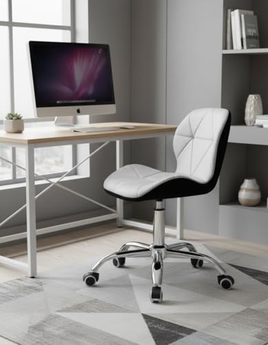 Image of Amazon Brand - Umi Height-Adjustable Velvet Office Study Computer Desk Chair for Salon, Spa, Bar in Light Grey & Black Color