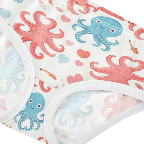 Wusikd Octopus Girls' Underwear Cotton Colorful Girls Briefs Soft Toddler Underwear 2T4