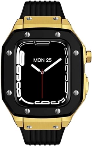 Boîtier de montre en métal Apple Watch 8 45 mm avec bracelet sport silicone