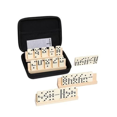 Idée cadeau jeu de dominos classiques pour adultes avec supports de jeu et sacoche de transport