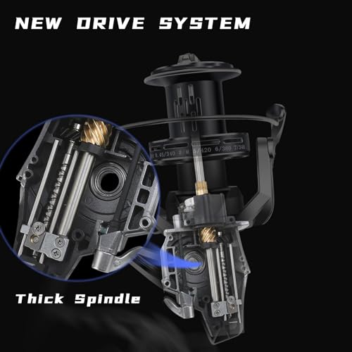 Garret GAHK12000 Saltwater Spinning Reel,Aluminum Frame Surf Fishing Reels,Carbon Fiber 55Lb Max Drag,7Bb+1Rb Hk12000 Series,Cnc Alu Anodized Spool &Handle thumb #3