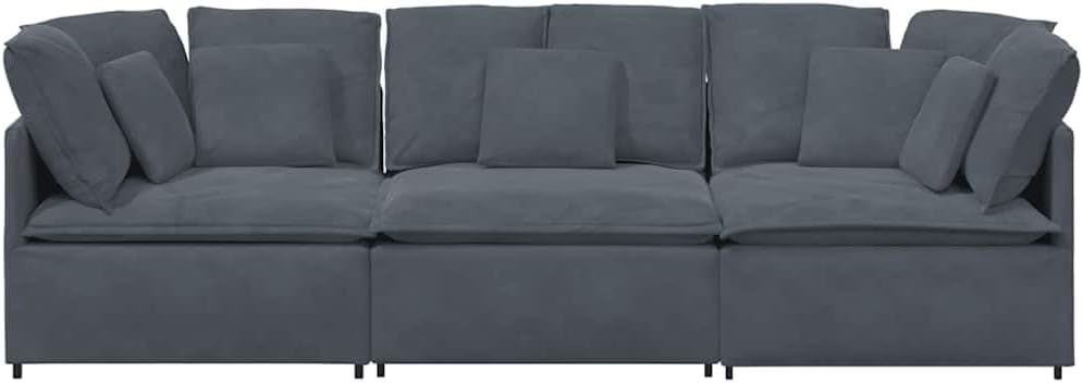 Modular Sofa Dark Grey Velvet Large Modular Dark Grey Sofa Living Room Furniture