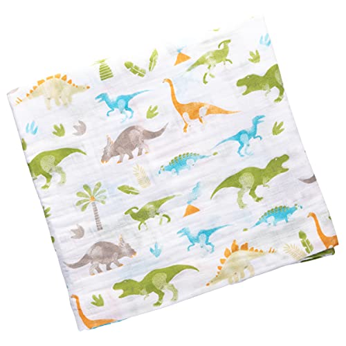 Image of Stephen Joseph, Muslin Swaddle Blanket for Baby Girls and Boys, Newborn Receiving Blanket for Swaddling, 100% Cotton Baby Swaddle Wrap, Receiving Swaddle Wrap, 47 x 47 inches, Dino