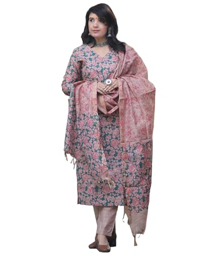 Kurta droit imprimé coton femme vêtement indien traditionnel pantalon
