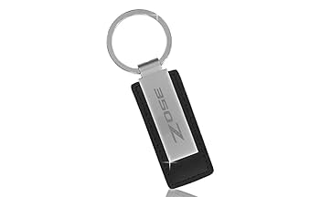 Amazon.com: Nissan 350Z Black Leather Key Chain with Silver