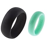 Fit Ring His & Hers Set - 2 Pack Silicone Wedding Ring - (Black, Blue, Aqua, Gray, Green, Red, Purple, Pink, White) Pick your size and color