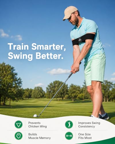 Image of Golf Arm Band Training Aid for Swing Connection, Arm Connection Golf Trainer for Better Tempo, Ball Striking & Consistency, Easy Golf Swing Training Aid for Indoor Practice, Golf Gift for Golfers