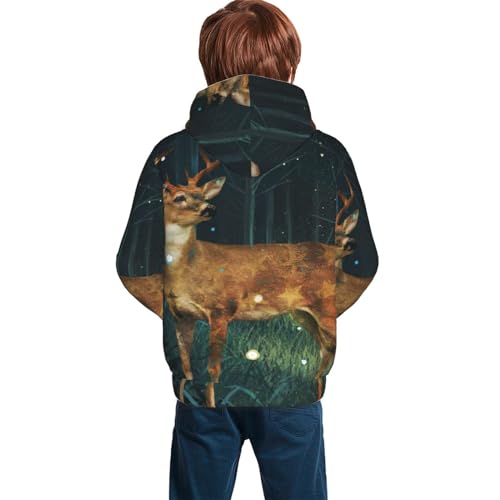 Fallow Deer Boy, Girls Sports Shirt Youth Pullover Fashion Hooded Sweatshirt2