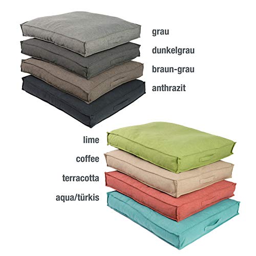 JAMAXX Premium Hundekissen in edler Leinen-Optik - Orthopädisch Memory Visco Schaumstoff - Waschbar Abnehmbarer Bezug - Wasserabweisender Innenbezug - Hundebett PDB1005 (M) 90x70 Coffee-beige