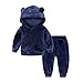 Produktbild Kobay Baby Mantel Mädchen Winter Unisex Kleinkind Kid Langarm Solide Hoodie Tops + Pants Outfits Kleidung(2-3T,Blau)