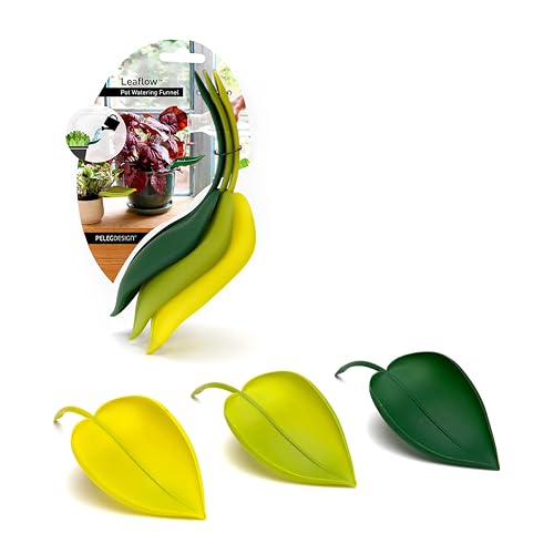 Peleg Design Leaflow – Embudo de Riego para Macetas, Set de 3 Embudos para Plantas de Interior y Exterior, Riega Las Plantas con Facilidad