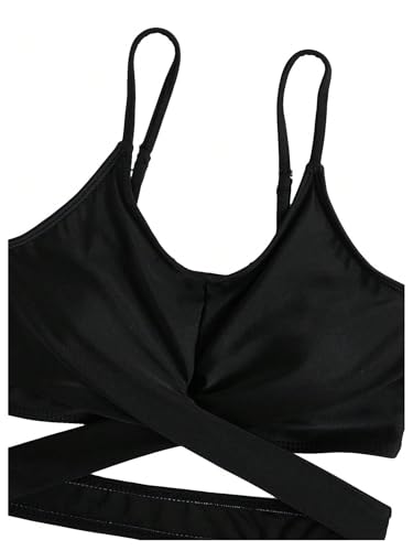 Milumia Girl's 2 Piece Swimsuit Criss Cross Graphic Print Wireless Bikini Set3