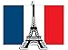 Eiffel Tower on The France Flag Shaped Sticker (Love Paris French Travel)
