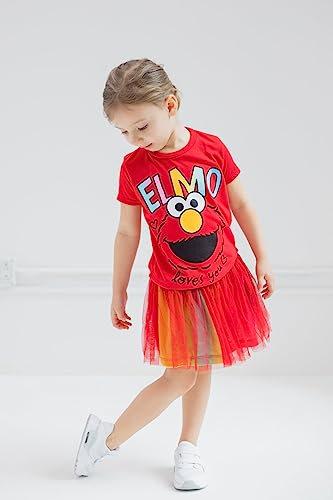 Sesame Street 3pc T-Shirt, Skirt & Scrunchie Set Infant to Little Kid Sizes (12 Months - 7-8)