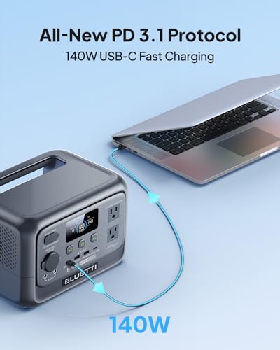 BLUETTI Elite 30 V2 Portable Power Station, 288Wh Solar Generator, 600W AC Outlets (Power Lifting 1500W), 0-100% in 70 Min, LiFePO4 Battery Backup for Camping, Road Trip, Outage (Solar Panel Optional)