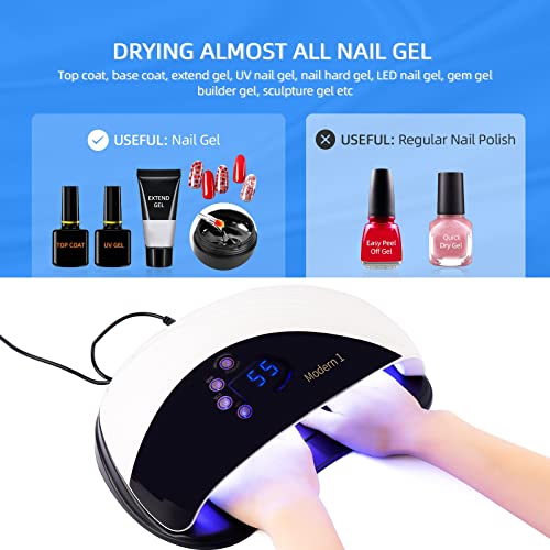 Liarty 180W Portable Nail Dryers, To Quick Dry For Gel Nail Polish, Air & Led Light Nail Lamp With Fan, Safe For Hands Skin, Best Gift For Ladies, Girls(White) #TOP2