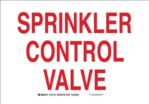 Panneau Sprinkler Control Valve aluminium Brady 41255 signalisation incendie