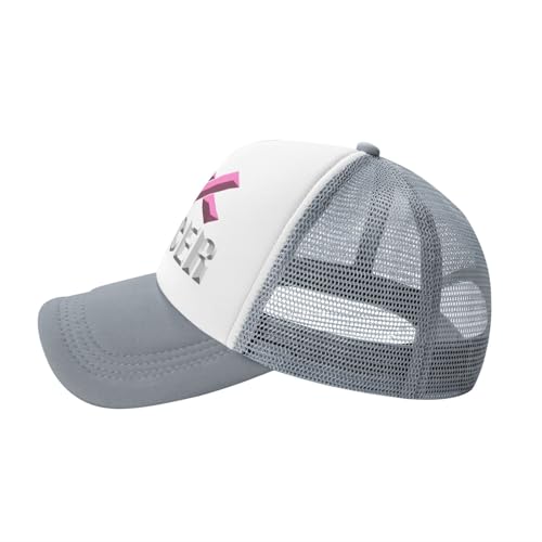 Fuck Breast Cancer Pink Ribbon Trucker Hat Snapback Mesh Baseball Cap Unisex3