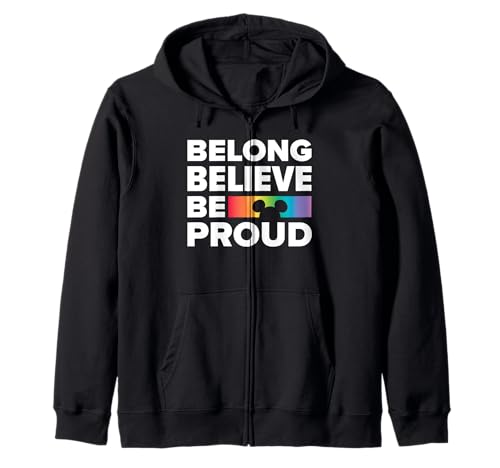 Sweat Disney Mickey Pride zippé à capuche veste sweat-shirt homme femme noir