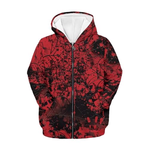 Age 6-14 Boys Girls Zipper Hoodies Long Sleeve Sweatshirt Hoodie Cute Sweatshirt with Pockets Pullover Tops