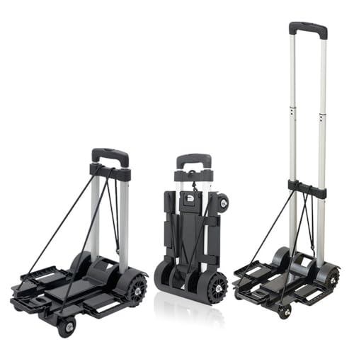 Carretilla plegable portátil con 4 ruedas giratorias miniatura 3