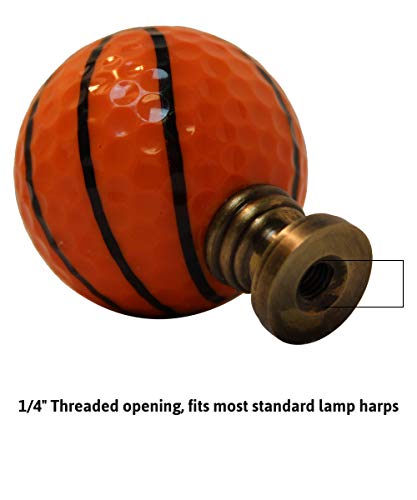 Image of Basketball Lamp Finial, Orange with Black Lining 2.25 inchh