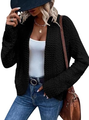 PRETTYGARDEN Open Front Fall Lightweight Cardigan Sweaters for Wo...