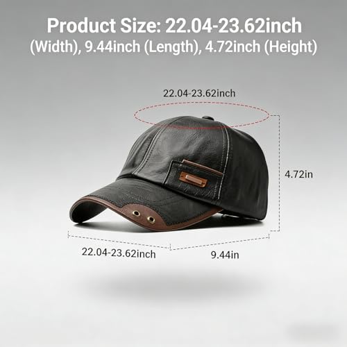 Gorra de béisbol de cuero cálido resistente al viento y agua miniatura 7