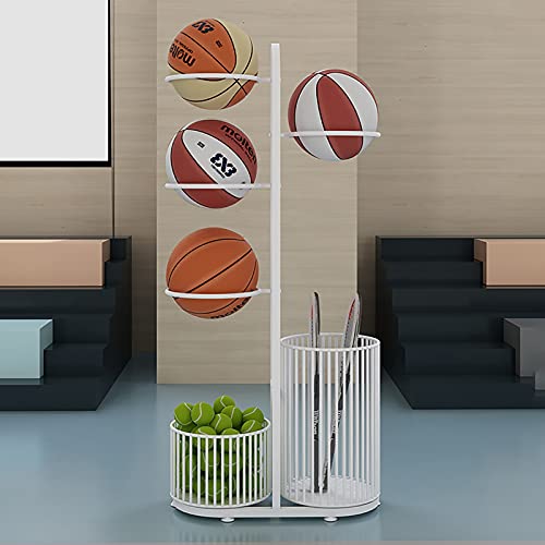 Basketbalwagen Opbergrek voor Sportuitrusting, Verticale Metalen Basketbal/Voetbal-organizerstandaard voor Home Gym… - Image 4