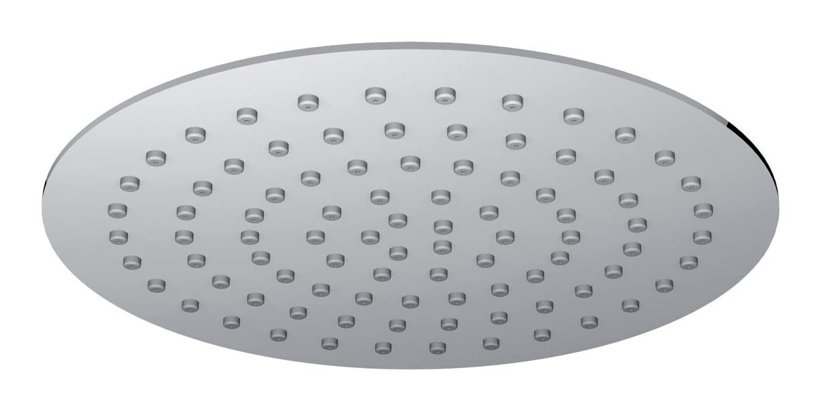 Paini Soffione anticalcare in acciaio inox diametro 200 ultrapiatto, Cromo