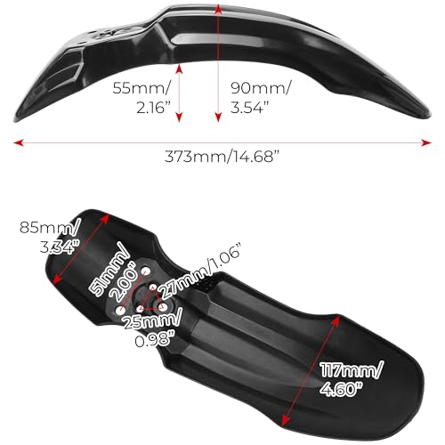Image of Plastic Motorcycle Front Wheel Mudguard Fender Protector Compatible for CRF50 Style 100-125CC Pit Trail Dirt Bike (1 Pack, Black)
