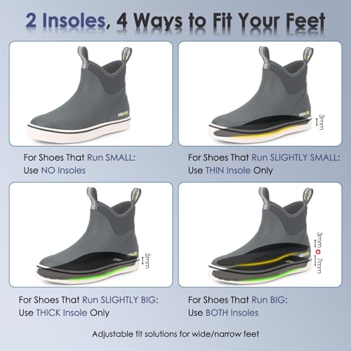 Image of Kalkal Women's Deck Boots, Waterproof Ankle Rain Boots Fishing Boots with High Traction, Women's Rubber Boots For Gardening Fishing Boating Camping