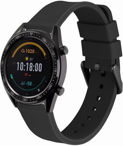 Image of CERLINK 22mm Watch Band Strap with Steel Black Buckle for Colorfit Pro /Pro 4 Max /Ultra /Ultra 2 /Amazfit GTR 47mm /GTR 2E /Galaxy Watch 3 45mm & All 22mm Watches (Black,Navy)