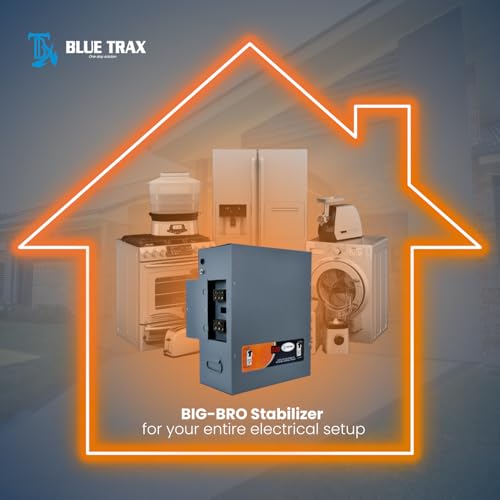 Image of BLUETRAX 10 KVA 8000W Mainline Voltage Stabilizer | 70V-300V | Hanging | Digital | Heavy Duty for Home Multipurpose Use | ISI Certified | 10 Years Warranty | Grey