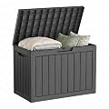 DRATO 50 Gallon Outdoor Storage Box Waterproof, Lockable Resin Deck Box for Patio Furniture, Pool Supplies & Garden Tools, Weatherproof Outside Storage Bin for Backyard Porch (Black, 50 Gallon)