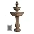 XBrand 39" Solar Water Fountain, 2-Tier Outdoor Sand Stone Resin with Solar Panel & Pump for Home Garden Yard Decor